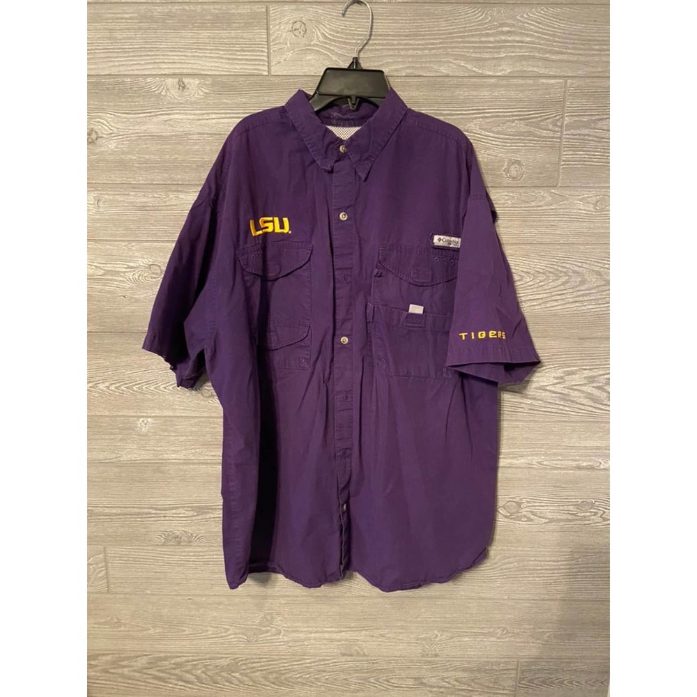Columbia pfg short sleeve button up large